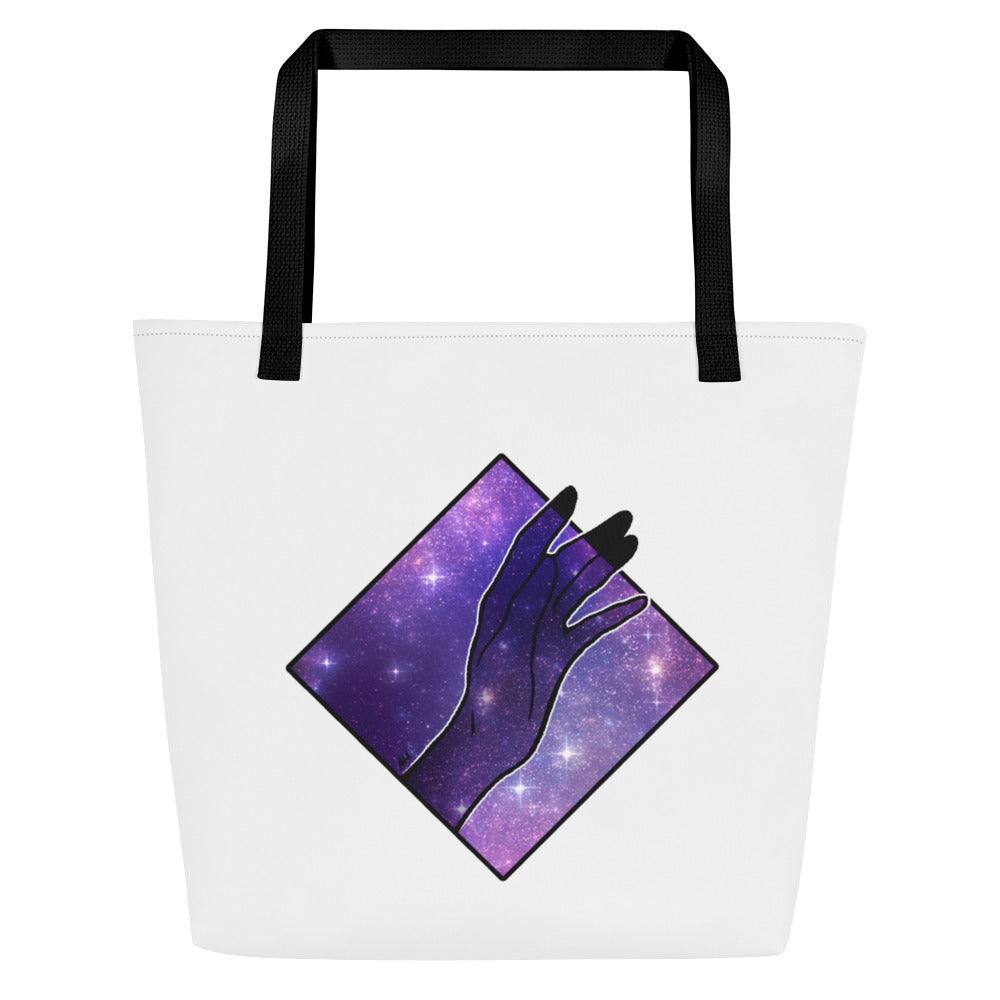 Reaching from Space all-Over Print Large Tote Bag